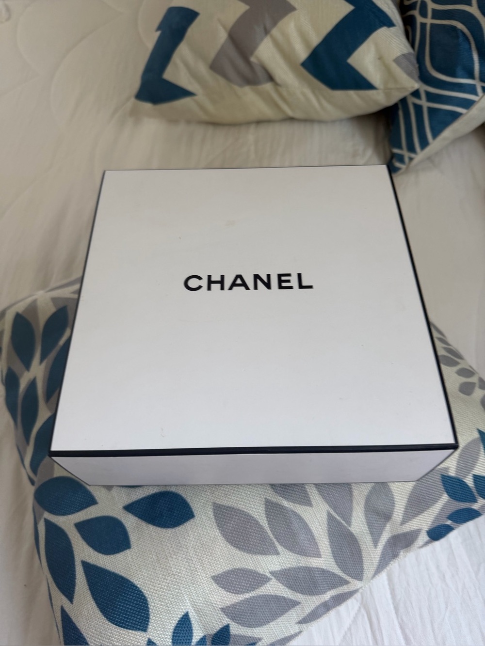 CHANEL White Box with Black Logo and Trim